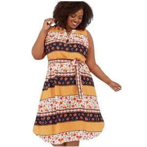 Lane Bryant Floral Sleeveless Midi Dress Size 18